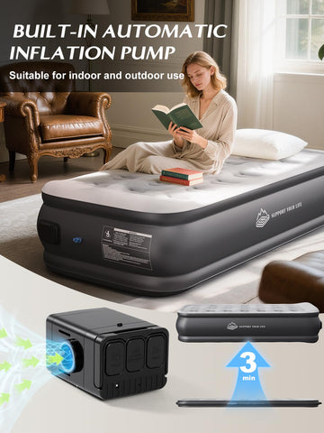 JUITOY Twin Air Mattress stores compactly in its carrying bag for easy storage.