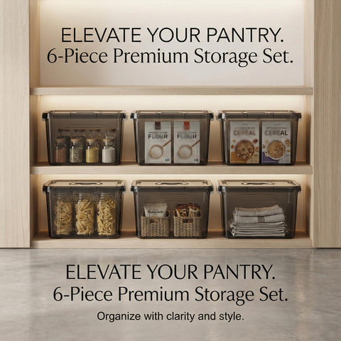 JUJIAJIA smoked black storage bin adds minimalist appeal to any room.
