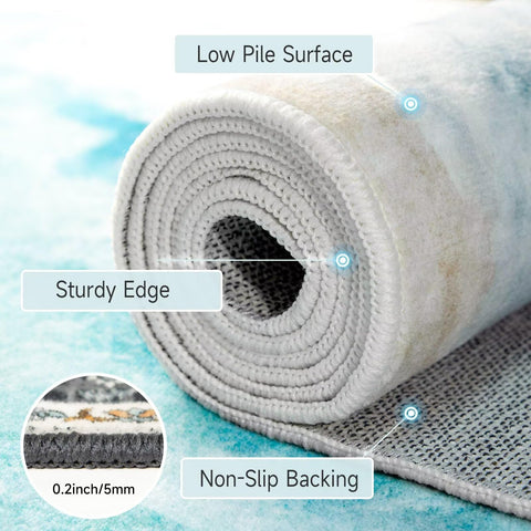 JUKAMO Low-pile Soft Rug offers sleek look with comfortable underfoot.