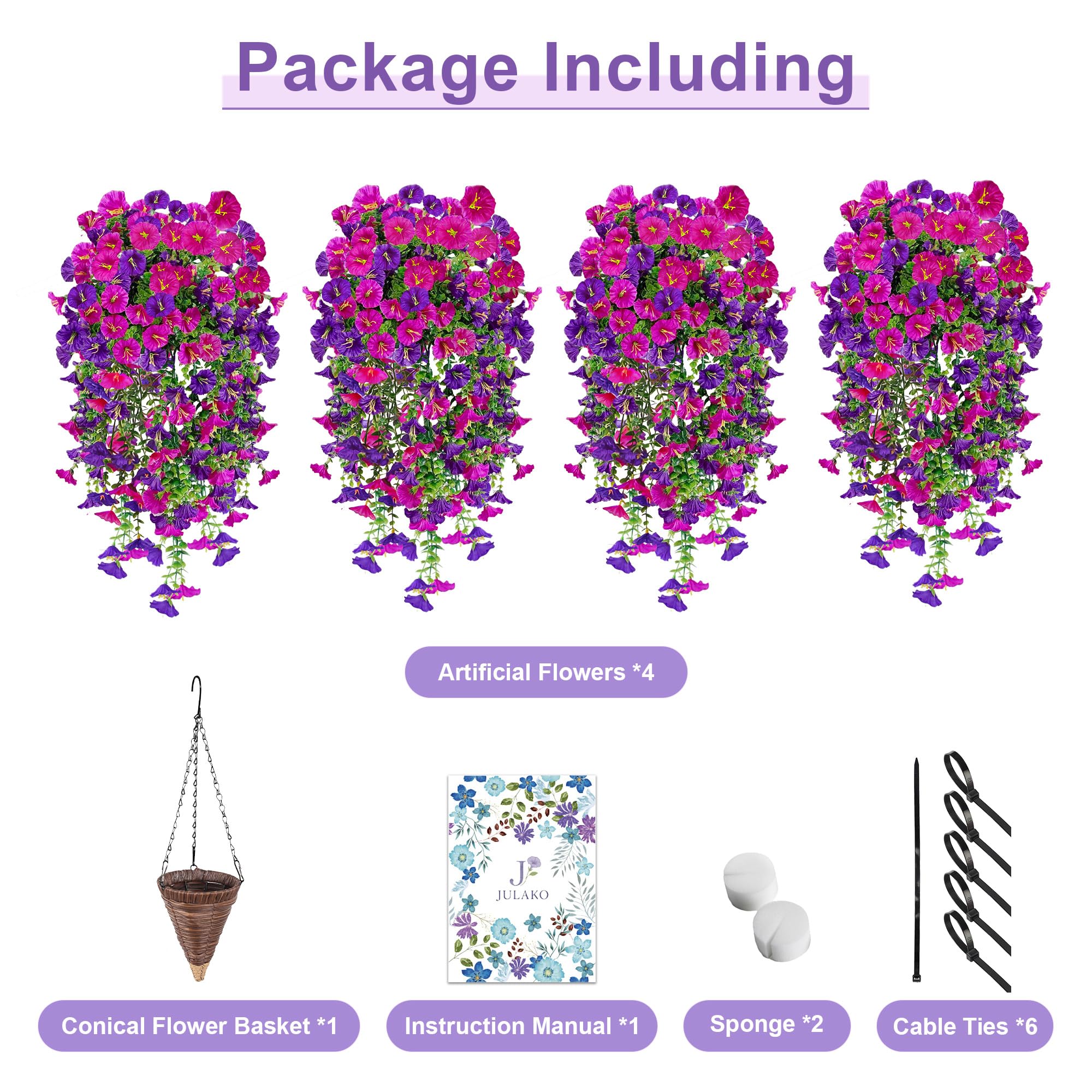 Julako heavy-duty cone-shaped basket with chains supports year-round displays.