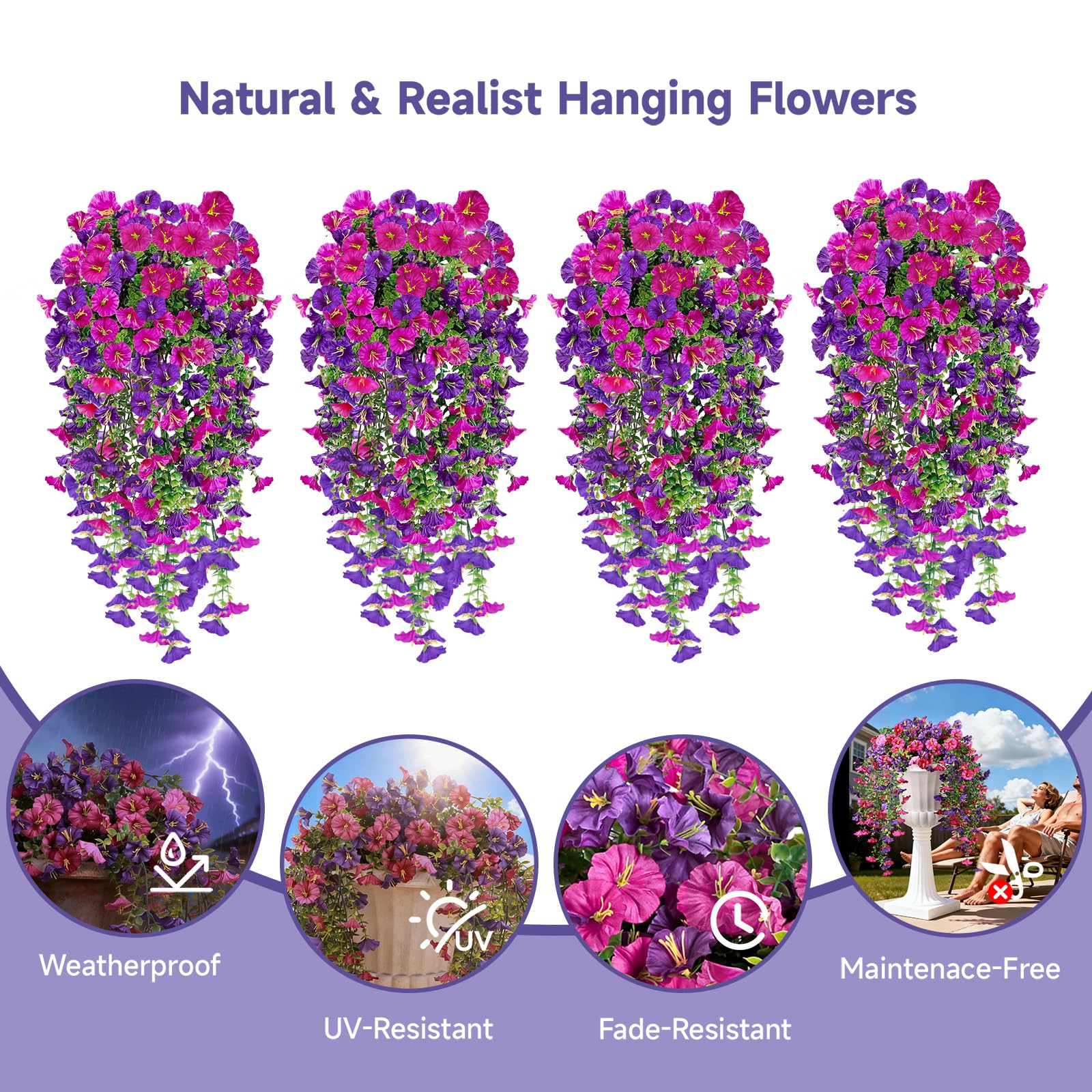 Julako UV-resistant outdoor morning glory vines for sunlit fences and porches.