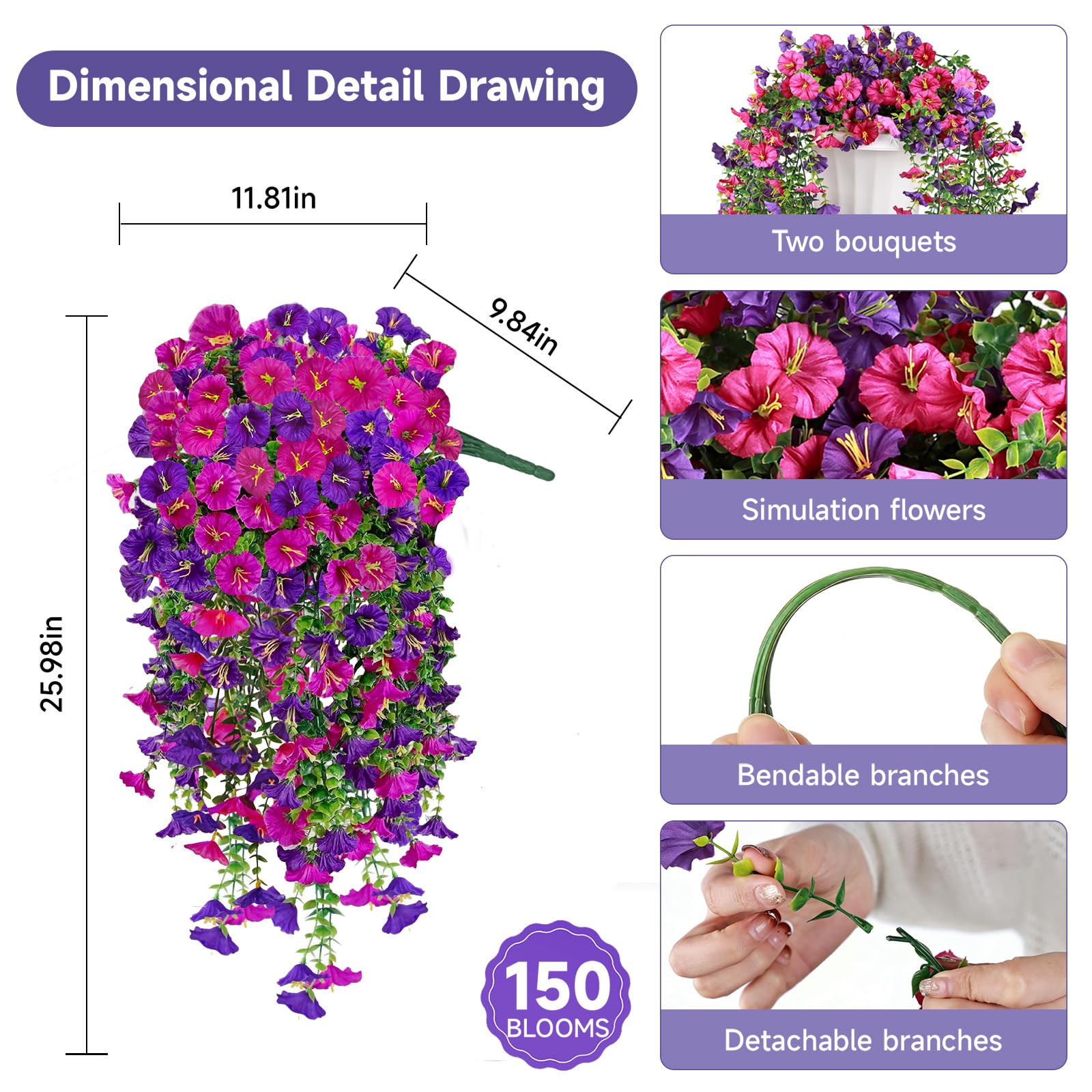 Julako silk no-odor morning glory blooms for lifelike charm.