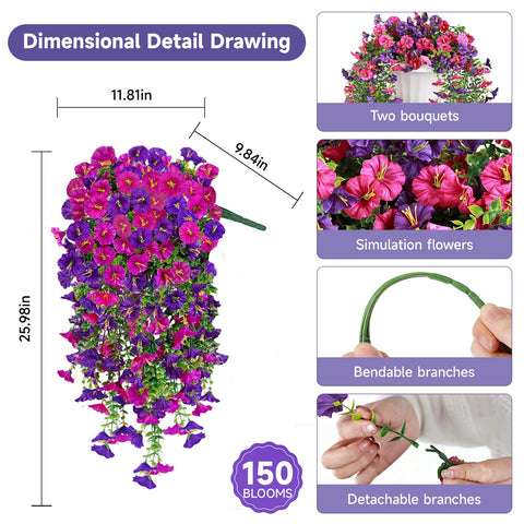 Julako silk no-odor morning glory blooms for lifelike charm.