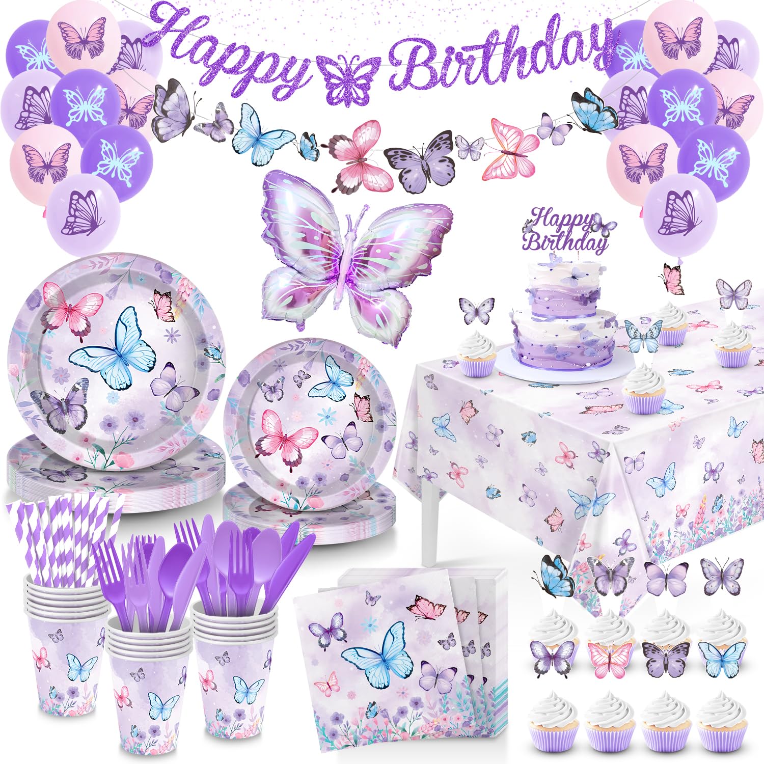 JulyShy butterfly banner glitter adds a festive focal point for your party backdrop