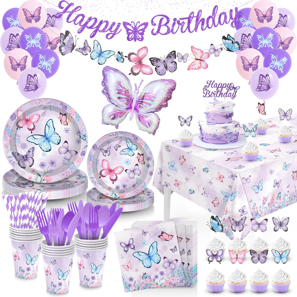 JulyShy butterfly banner glitter adds a festive focal point for your party backdrop