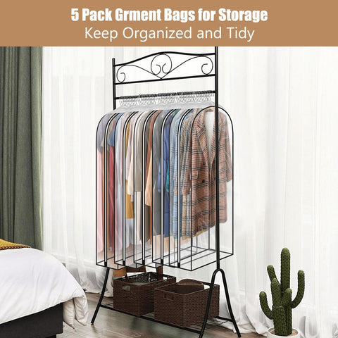 JUMBO FILTER garment bag protects coats and gowns on racks and in wardrobes.