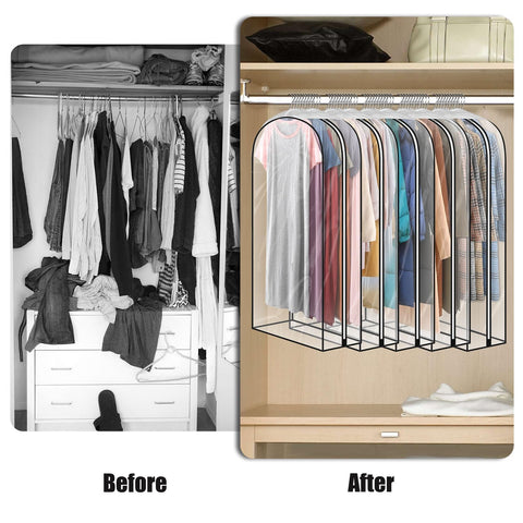 JUMBO FILTER foldable garment bags collapse for compact storage when not in use.