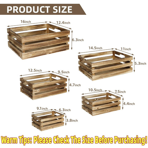 Large torched brown crates by JUMBO HUMBLE highlighting natural wood texture.