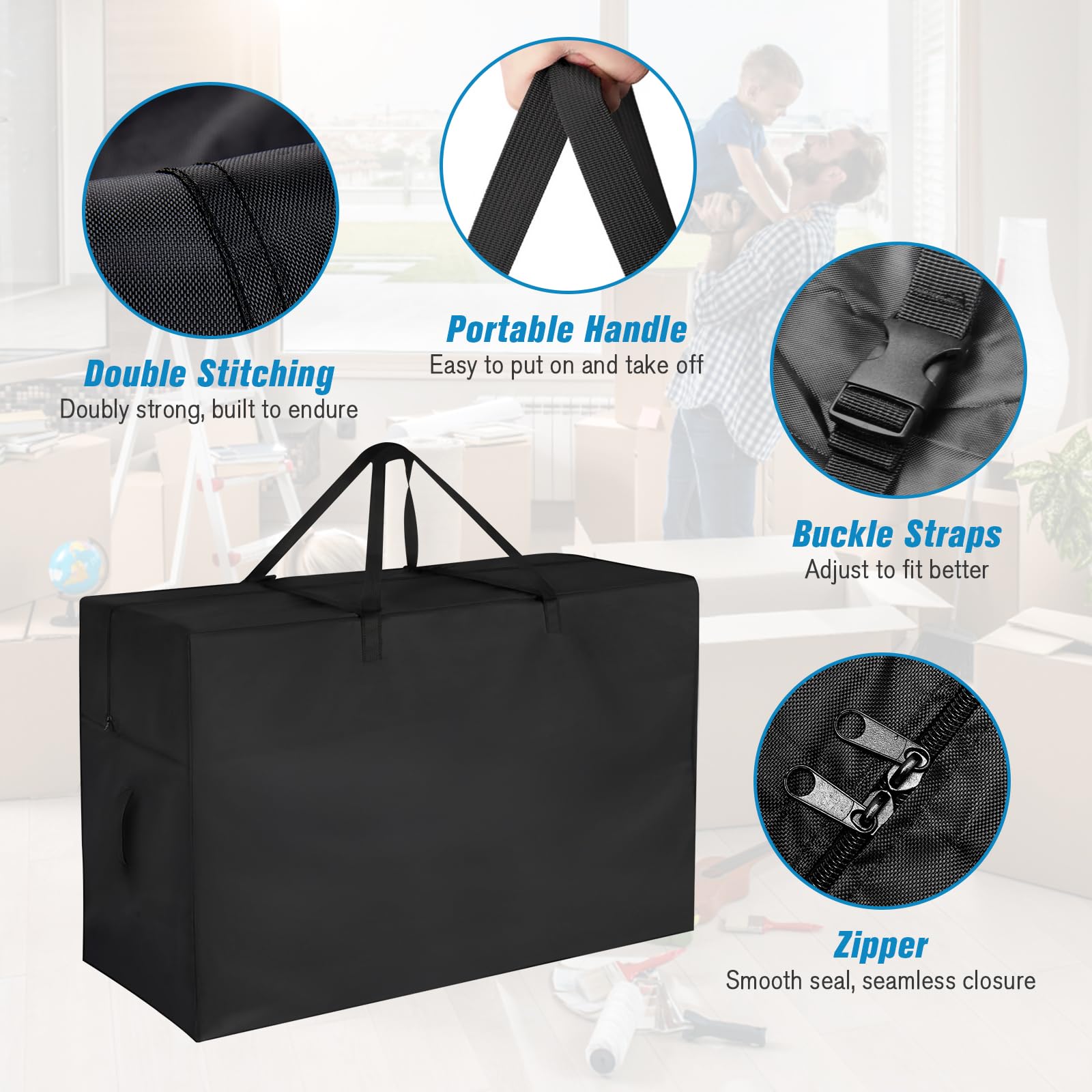 Jungda heavy-duty storage bag with reinforced handles for transport