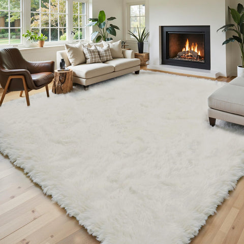 Junhejiamei cream 8x10 bedroom area rug creates warm ambience underfoot.