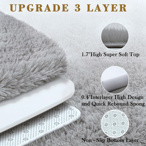 Junhejiamei non-slip backing keeps the rug in place in high-traffic rooms.