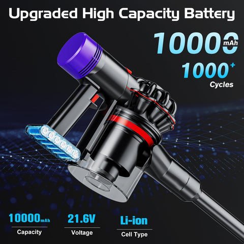 JUNWOOD 10Ah high-capacity pack powering the Dyson V7 longer per charge