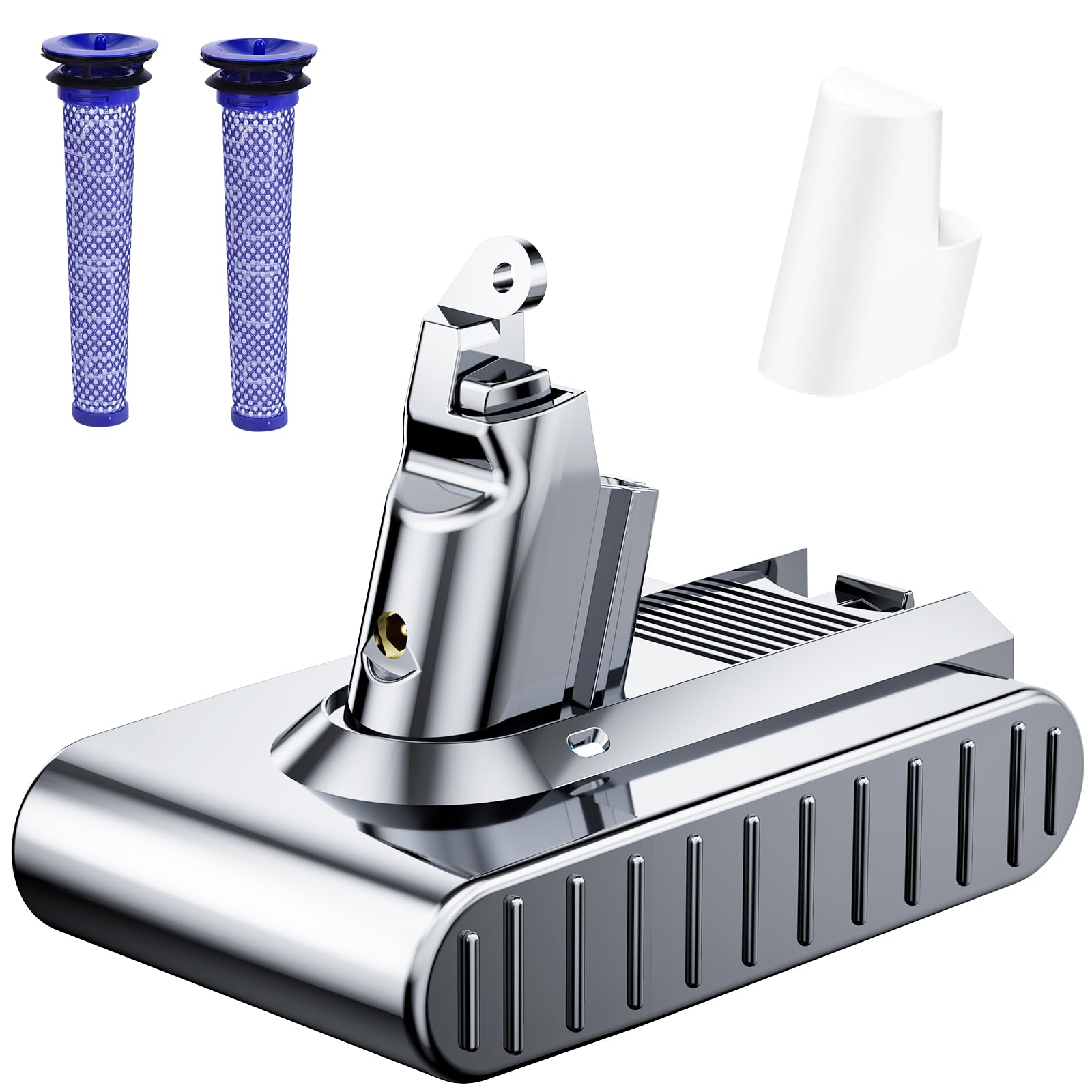 JUNWOOD 10000mAh Dyson V6 battery offers longer run-time for cordless cleaning.