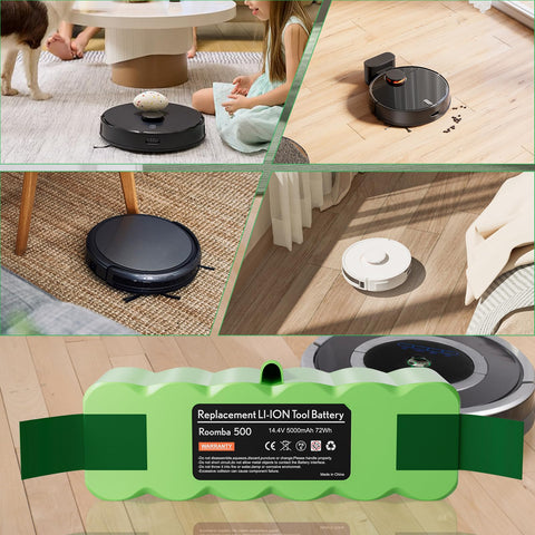 JUNWOOD long-running Roomba battery delivers extended cleaning sessions.