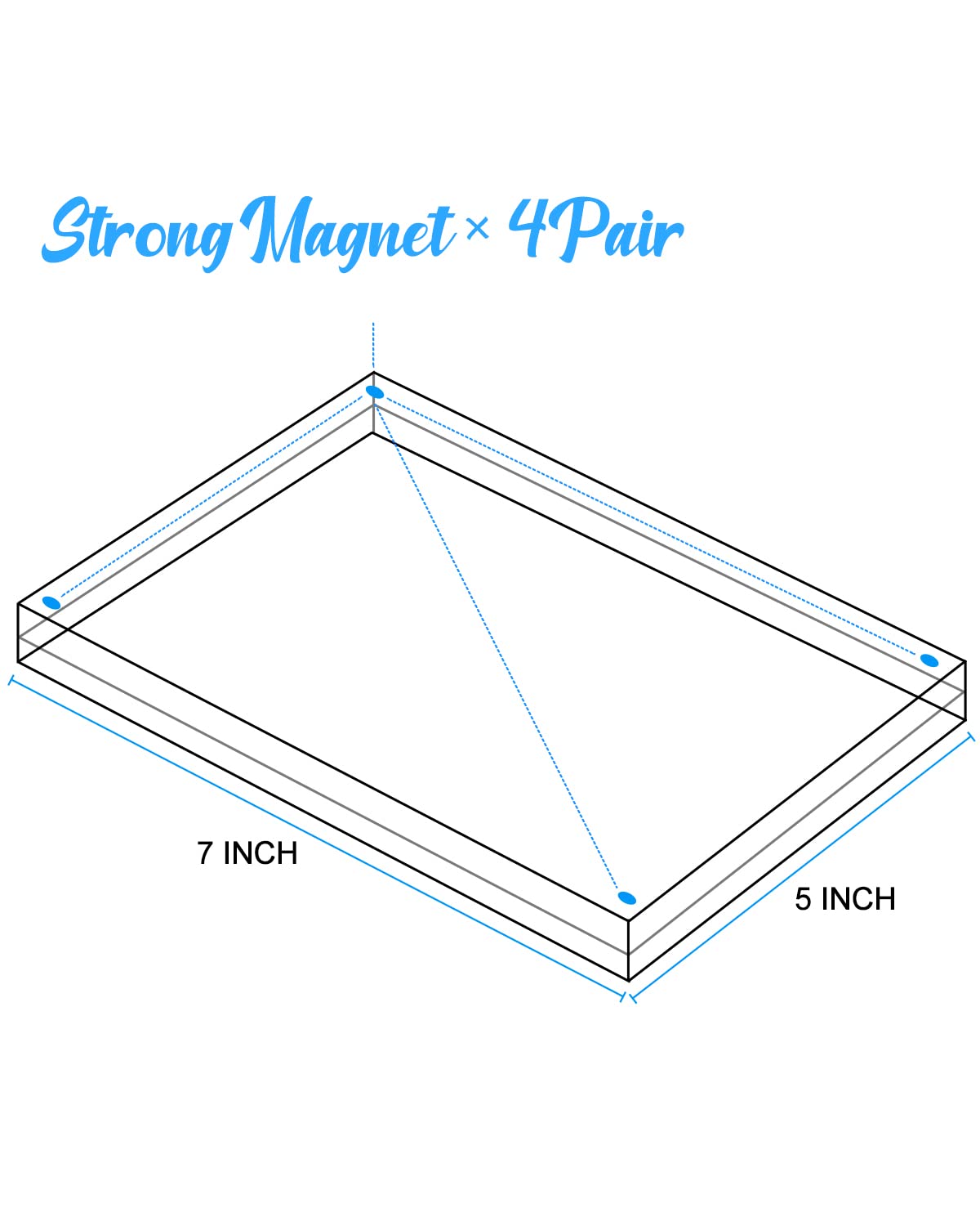 JUOIFIP magnetic-closure acrylic frame securely holds photos on metal surfaces.