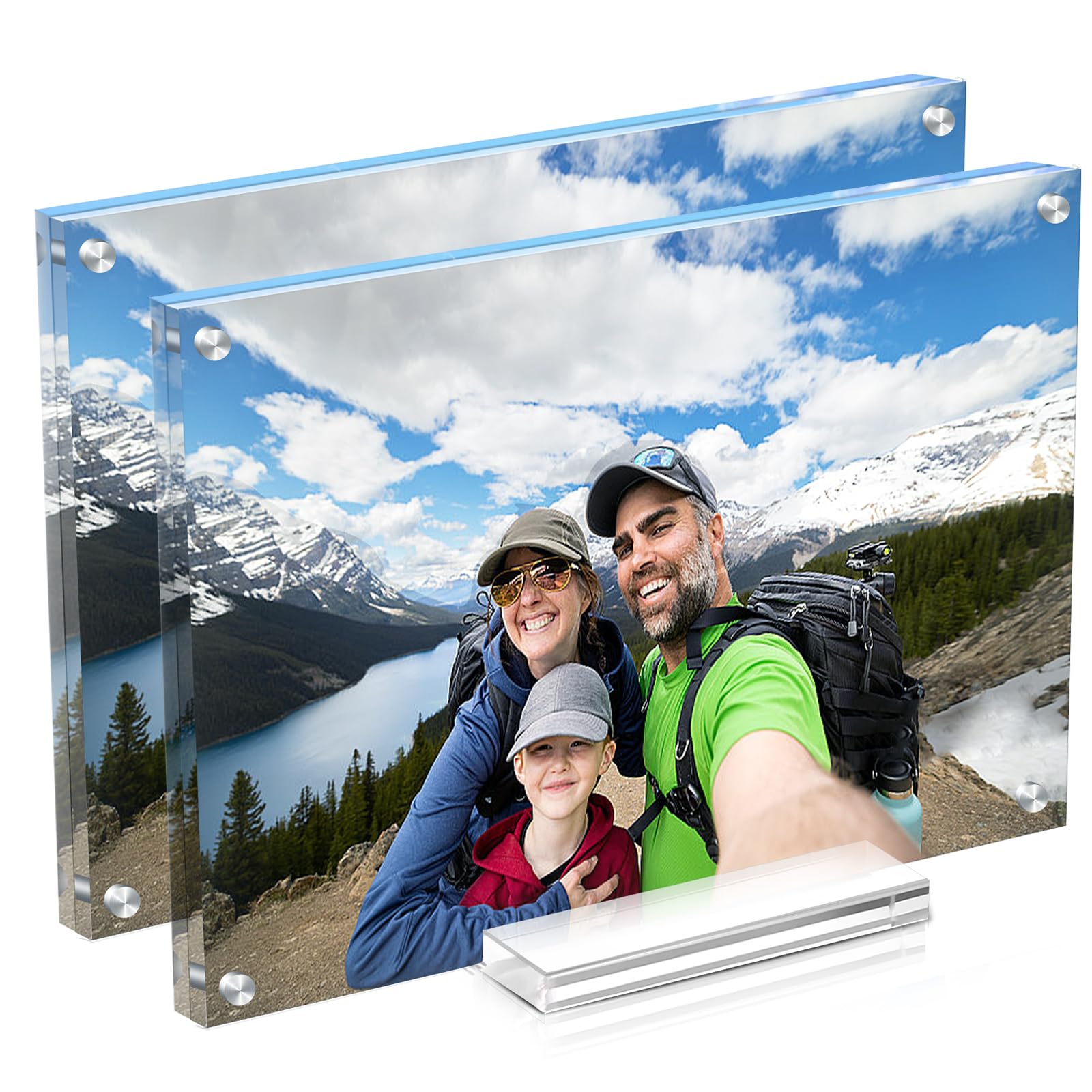 JUOIFIP acrylic frame 8x10 front view displaying double‑sided photos
