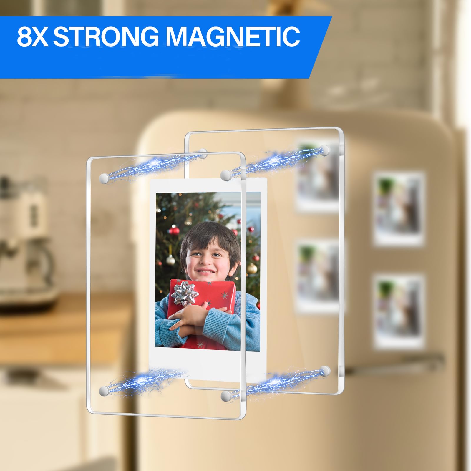 JUOIFIP display capacity up to 10 photos with five packs on metal surfaces
