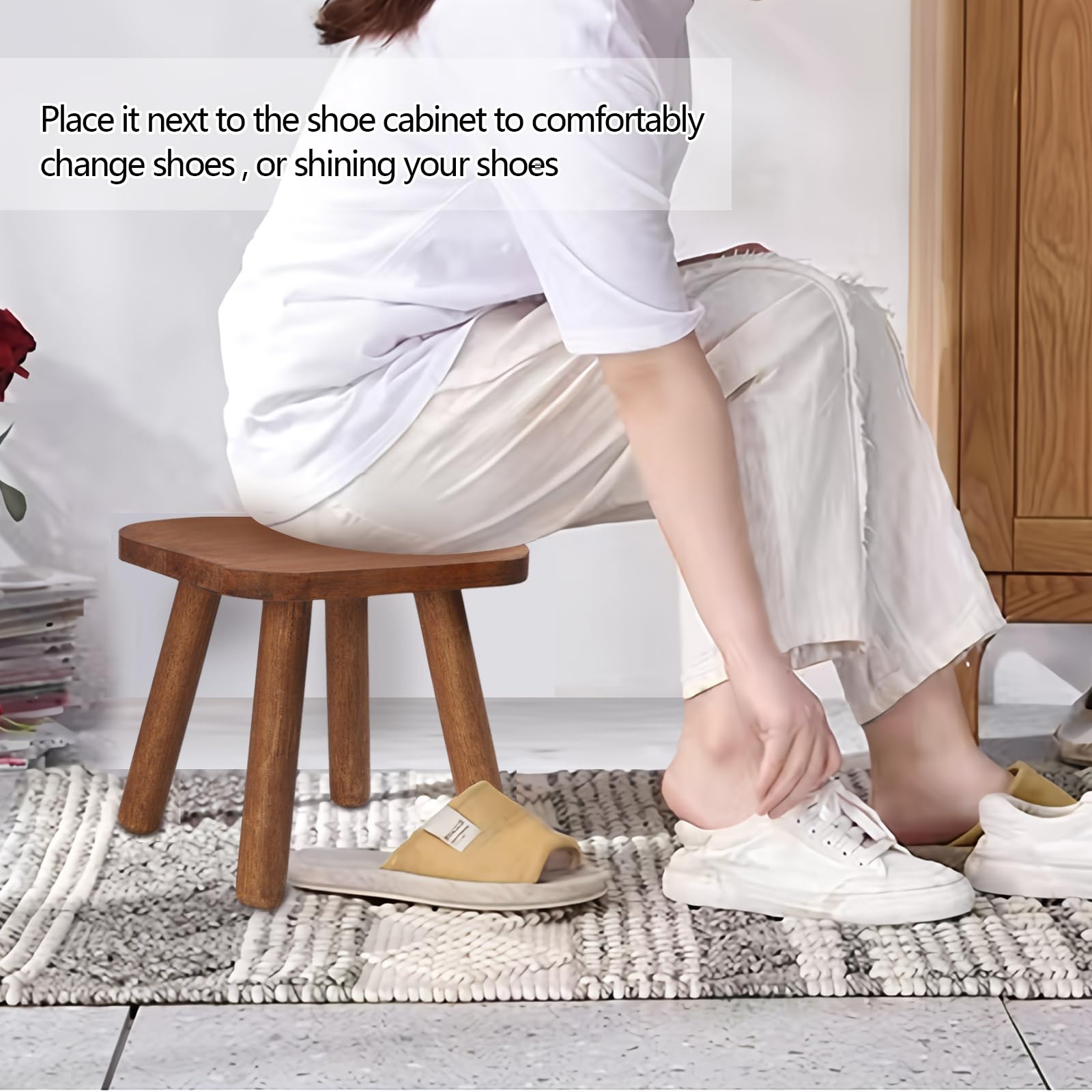 Jurath wooden step stool beside kitchen counter for tasks