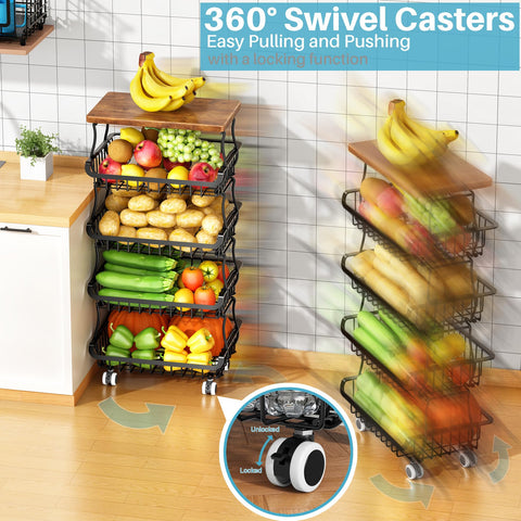 Swivel casters with two locks provide smooth movement and stability for Jusdyrack cart