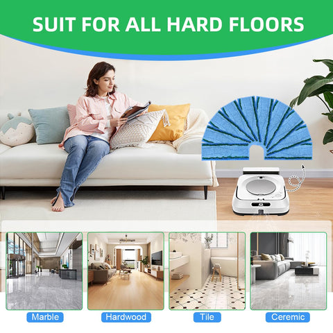 Jusiwow pads on wood floor illustrate a clean, renewed surface.