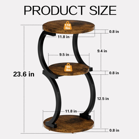 JUSTOGO black metal frame end table combines durability with sleek style
