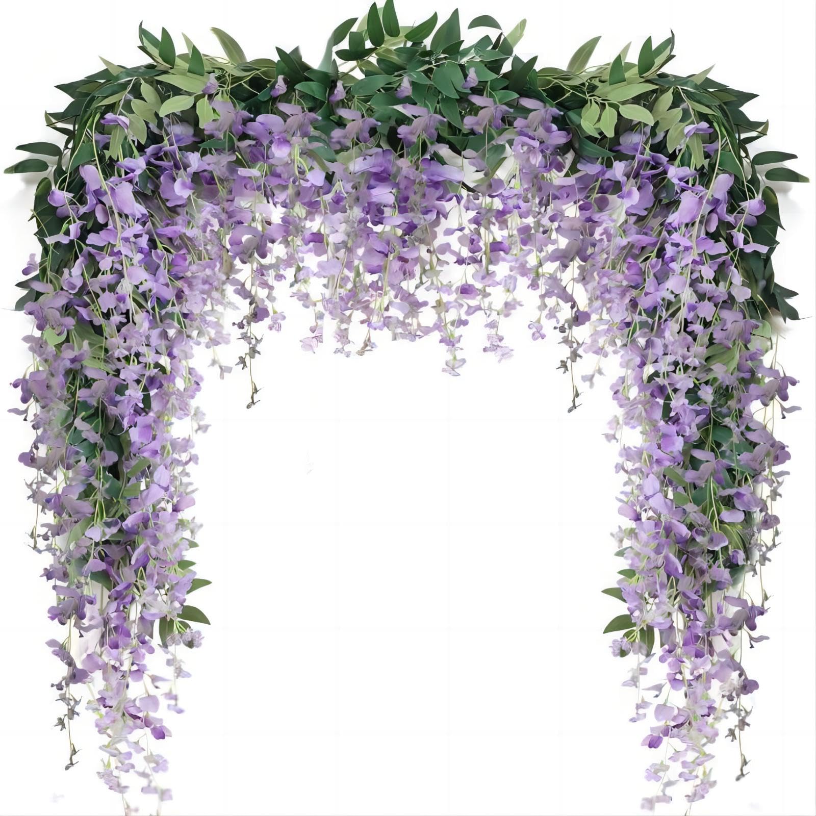 JUSTOYOU Wisteria garland 3-pack offers lush blooms for versatile décor.