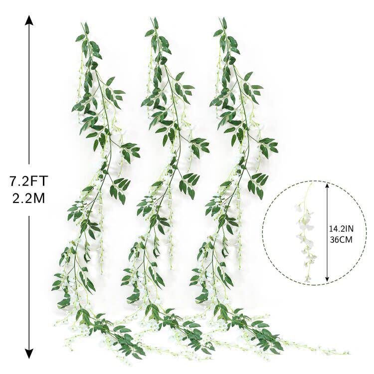 JUSTOYOU white wisteria garland is easy to bend and trim for personalized layouts.