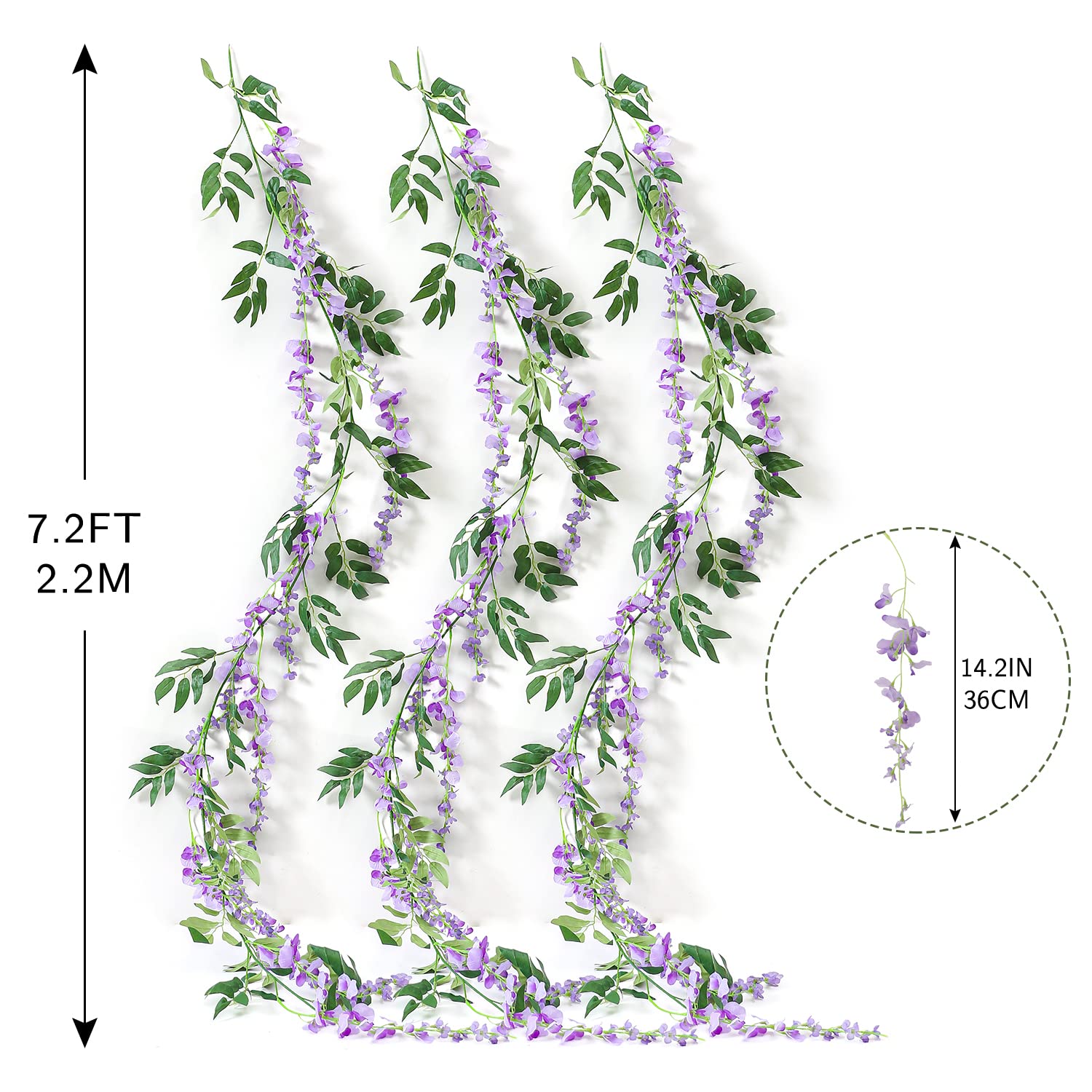 JUSTOYOU Wisteria garland ideal for aisles and walls.