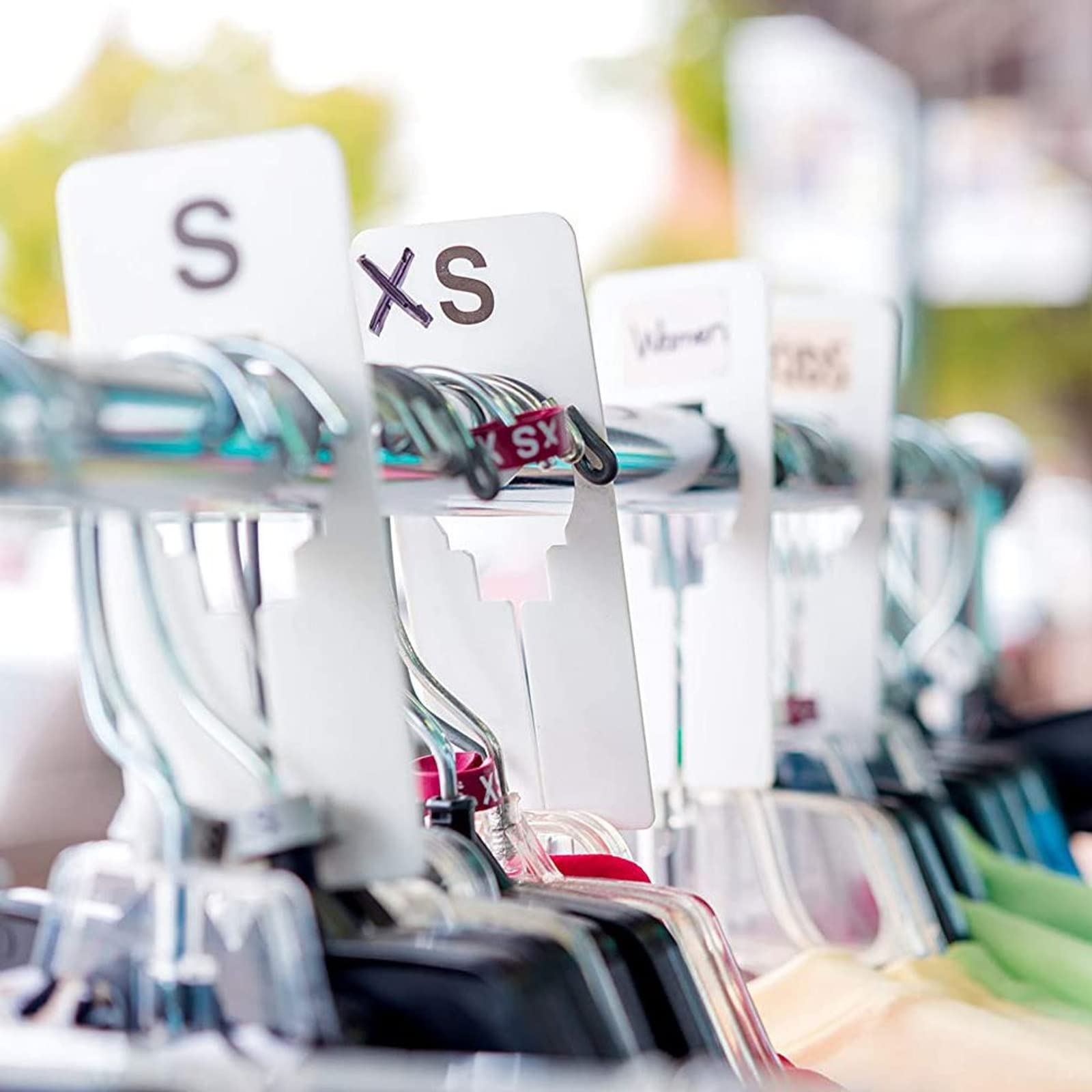 Juvale blank clothing rack tag for easy labeling and quick identification.
