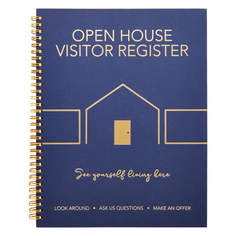 Juvale sign-in book foil spine navy provides durable, professional presentation.
