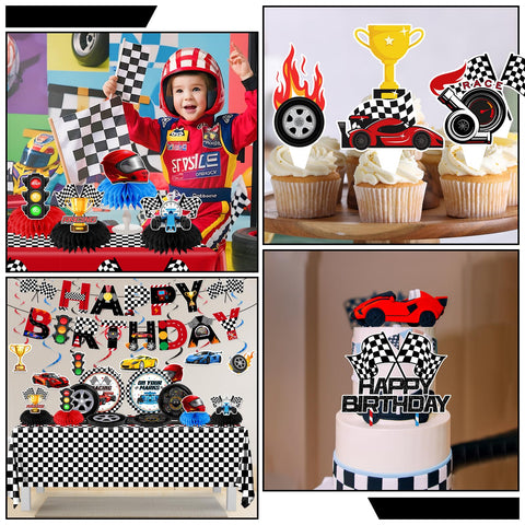 Juweked race car cupcake toppers enhance treats and displays