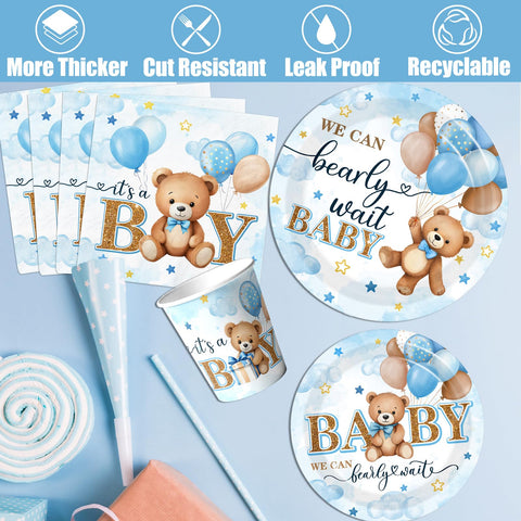 Juweked wood grain baby boxes add rustic flair and practical gift storage.