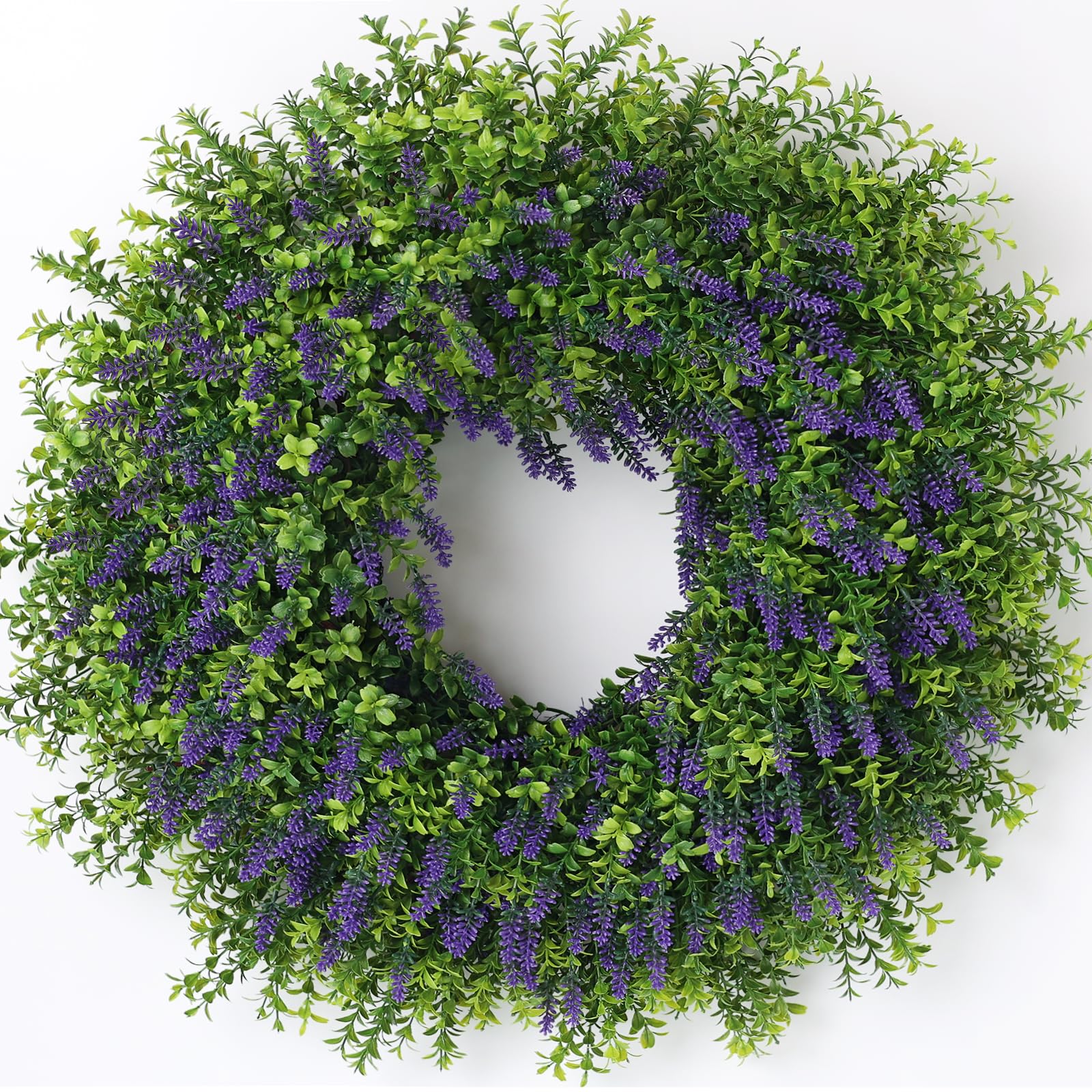 Juxdp artificial lavender and boxwood wreath front door brightens entry year round