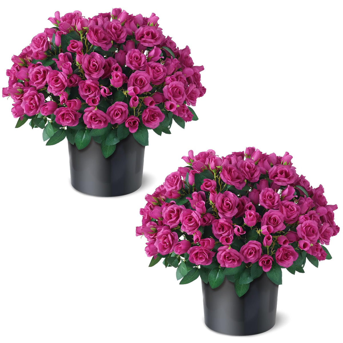 Juxdp artificial rose topiary two-pack in full bloom for outdoor decor