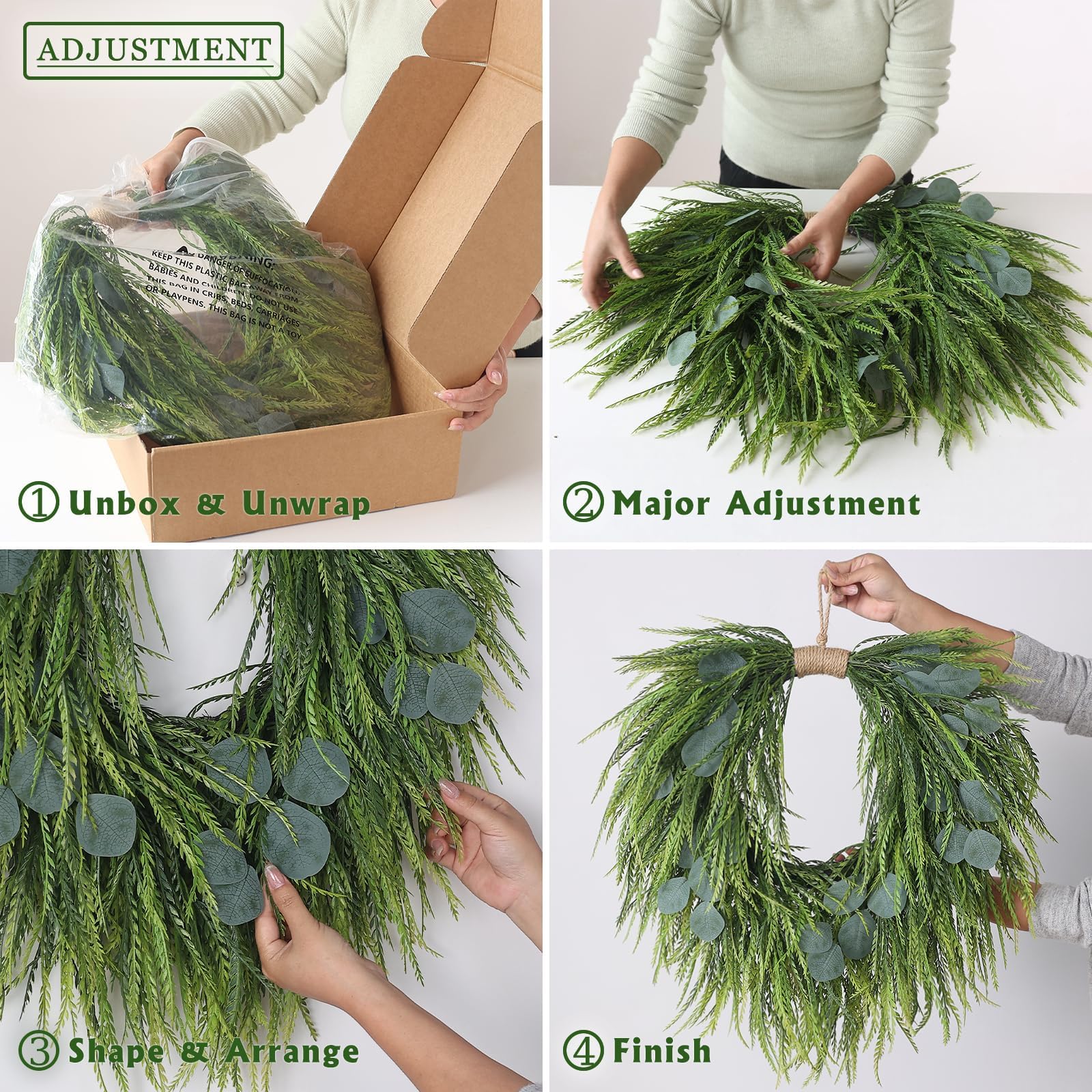 Juxdp wreath in farmhouse-style decor for a cozy look