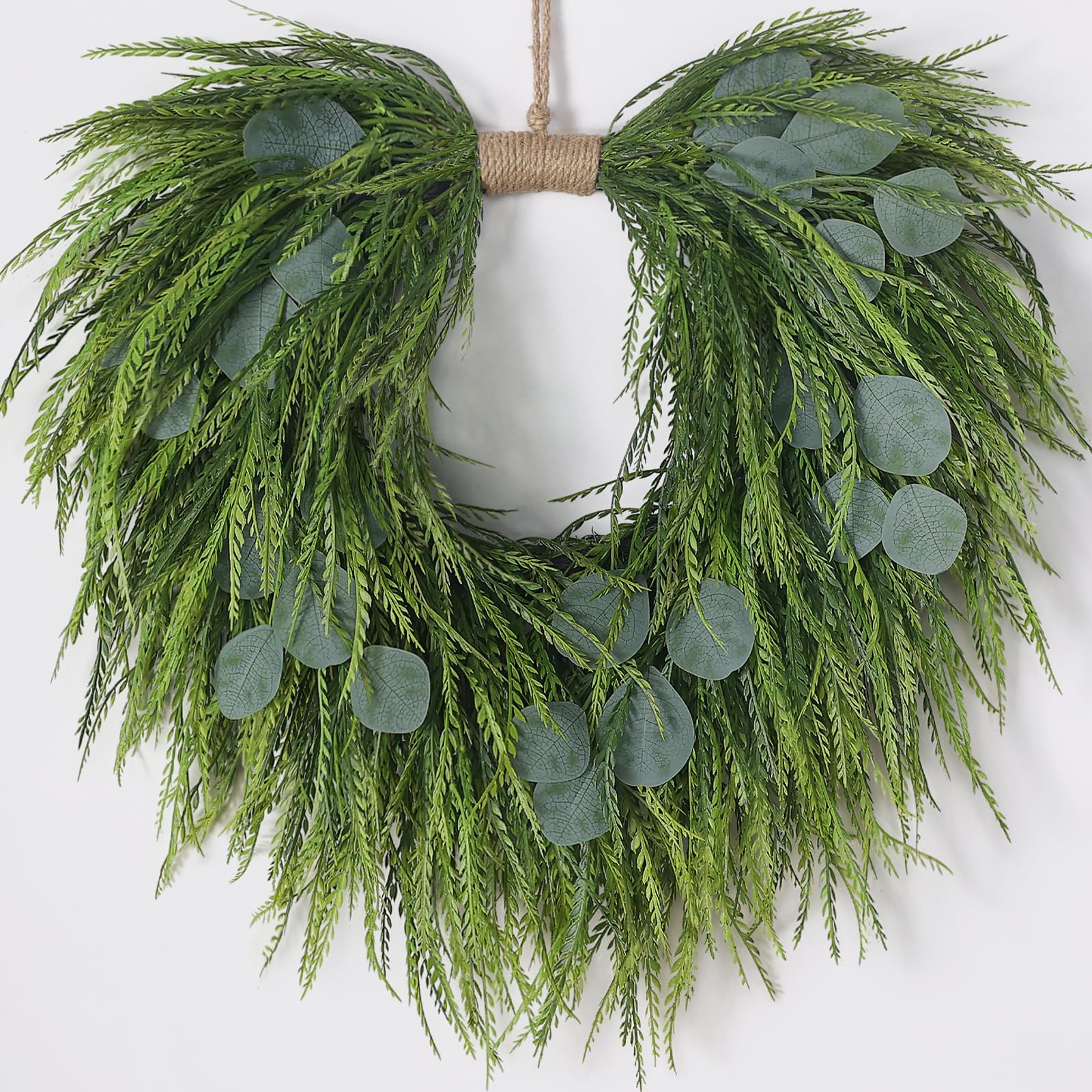 Juxdp 22-inch wreath on front door showing vibrant, low-maintenance charm