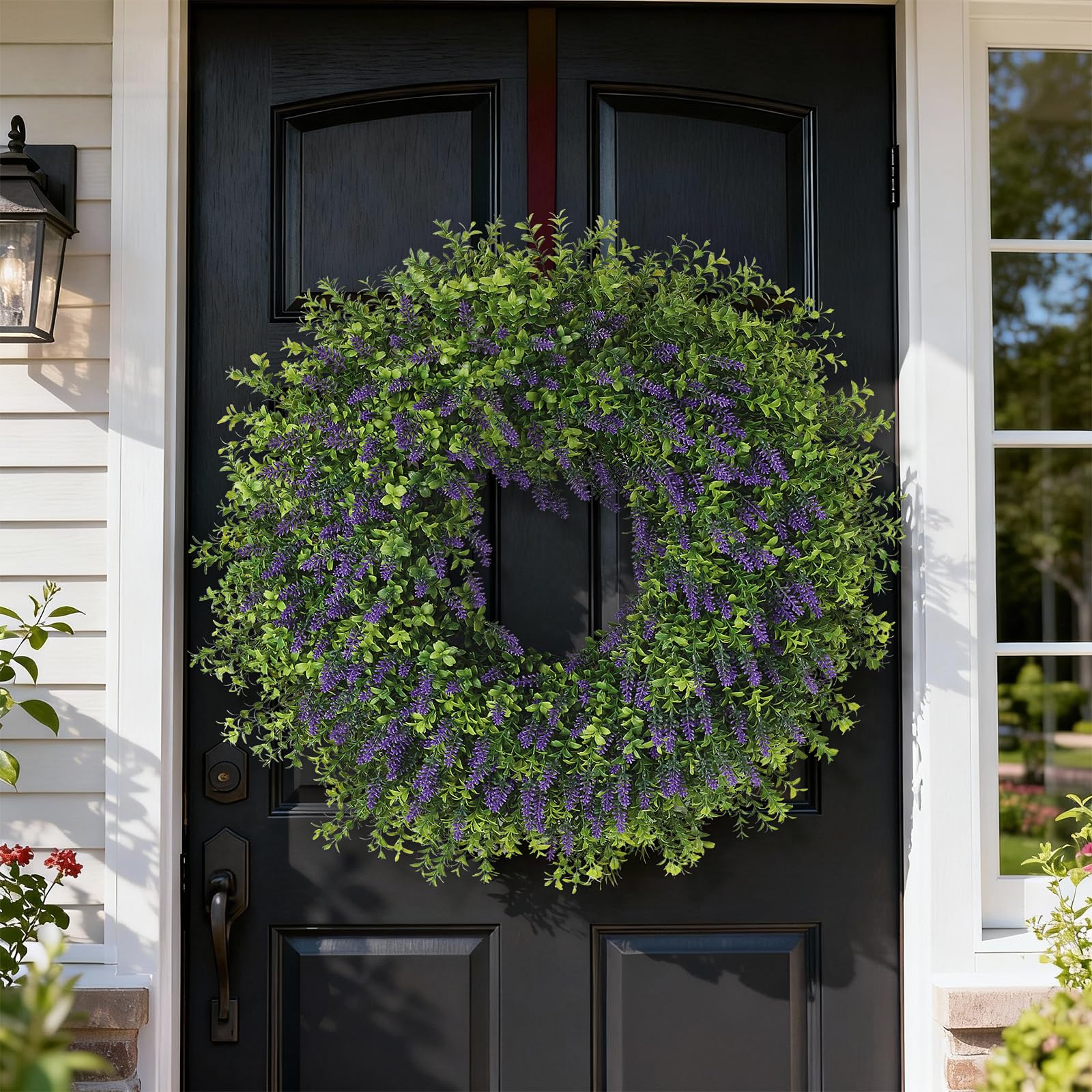 Juxdp artificial wreath brightens indoors-exteriors