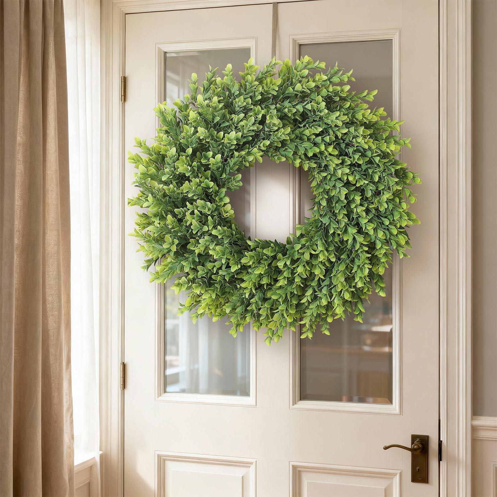 Juxdp outdoor wreath ready for porch or wall with weather-resistant design.