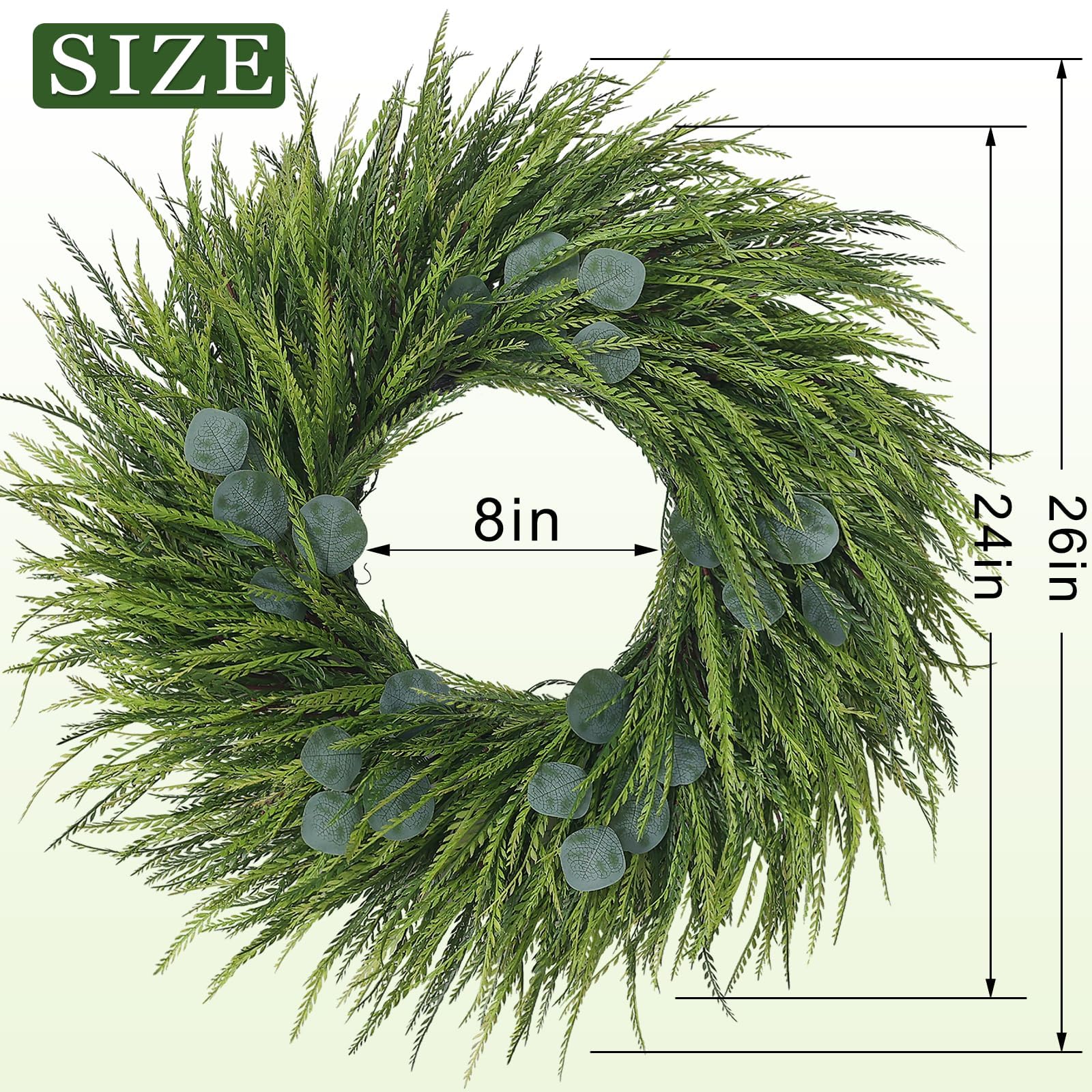 Juxdp front-door wreath with eucalyptus accents
