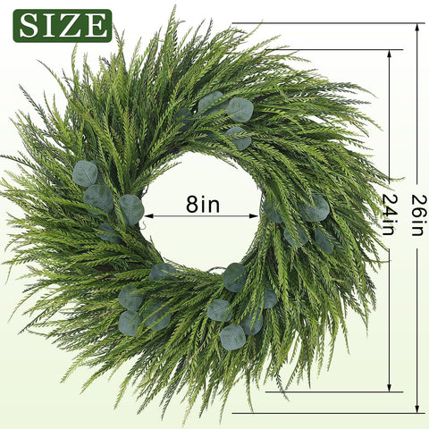 Juxdp front-door wreath with eucalyptus accents