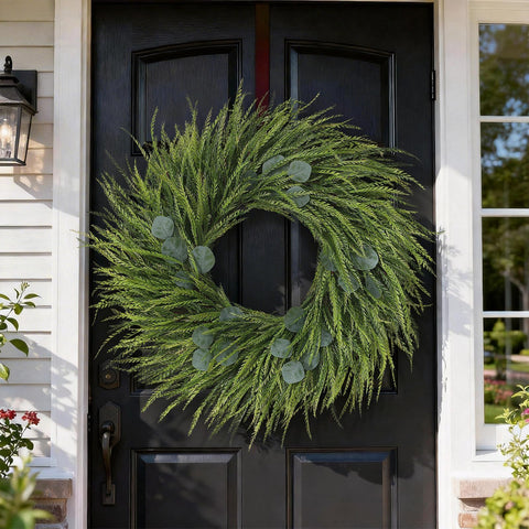 Juxdp artificial wreath close-up reveals material quality