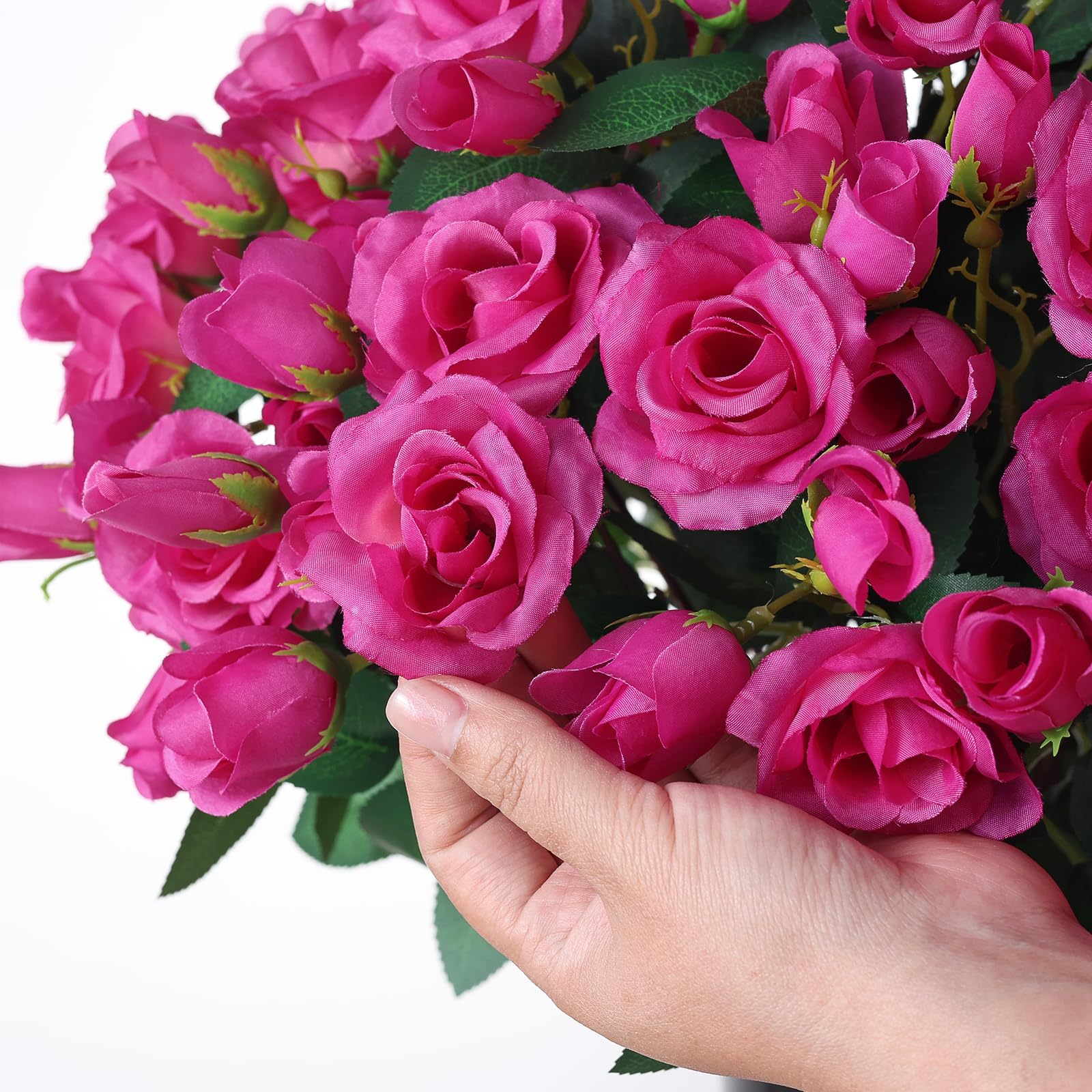Juxdp artificial roses in silk petals for long-lasting color