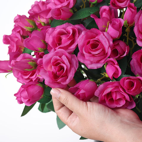 Juxdp artificial roses in silk petals for long-lasting color