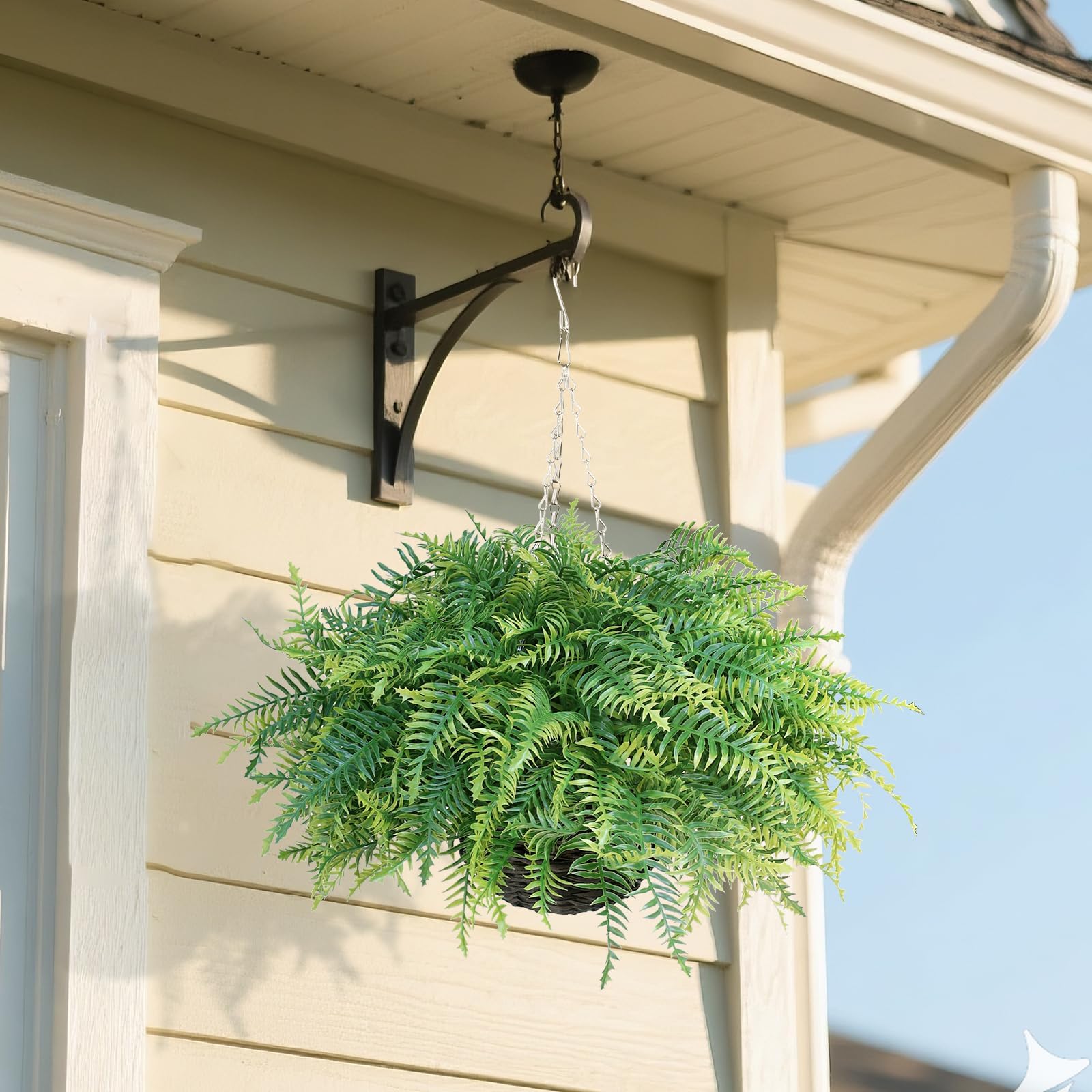 Sunlit view of UV-resistant faux leaves staying vibrant.