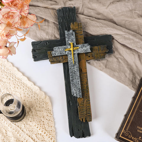JUXINGDAZYF cross wall ornament displaying decorative relief and texture