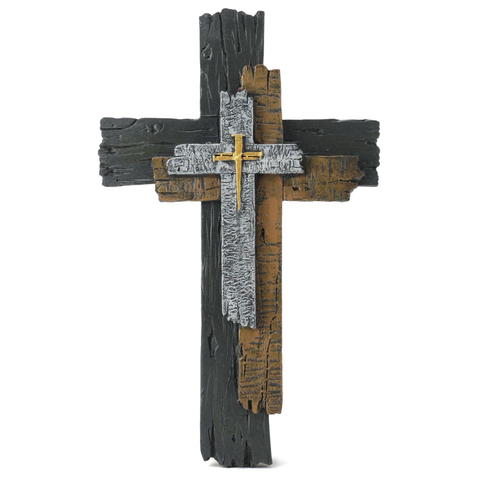 JUXINGDAZYF wall cross front view with tree-texture resin for home decor