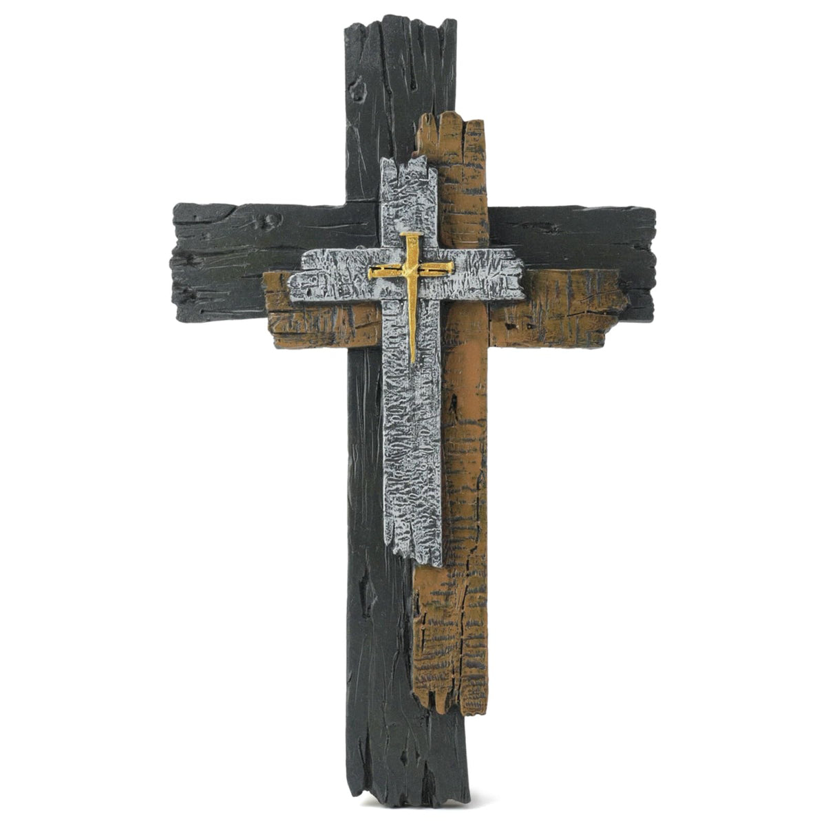 JUXINGDAZYF wall cross front view with tree-texture resin for home decor