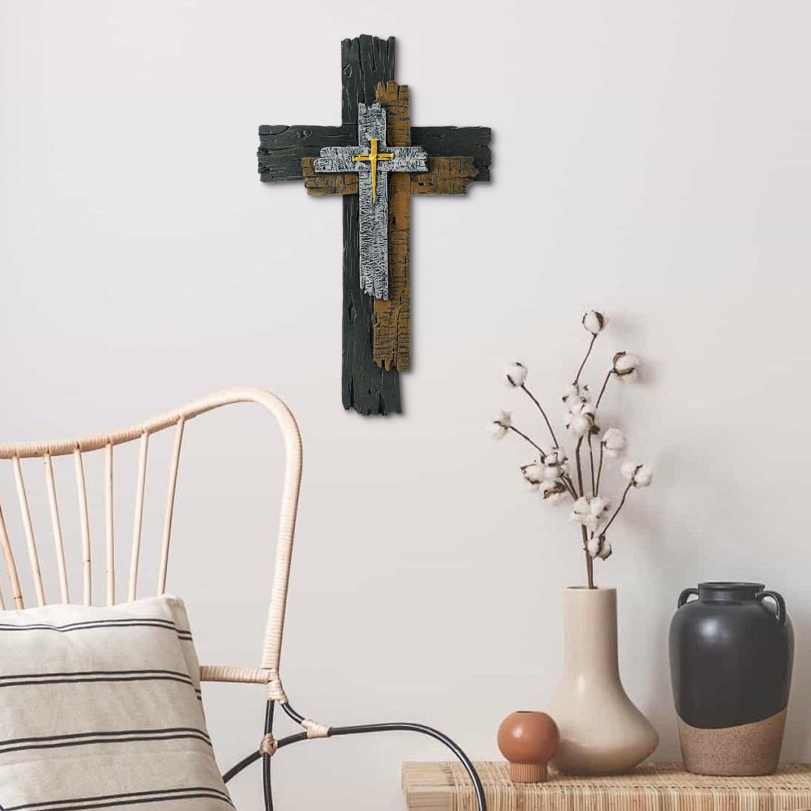JUXINGDAZYF wall cross with hanging hook ready to mount