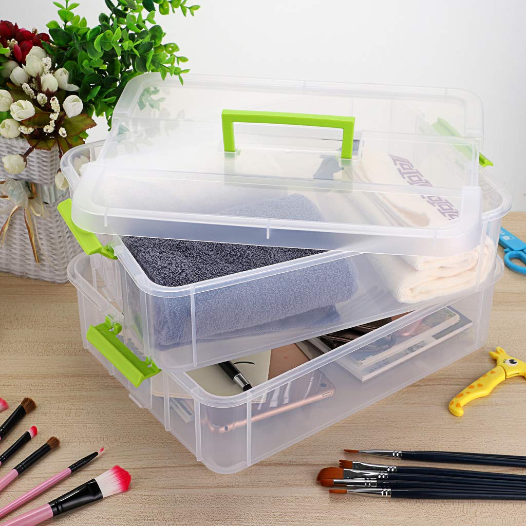JUXYES clear-view storage bin keeps supplies visible and organized