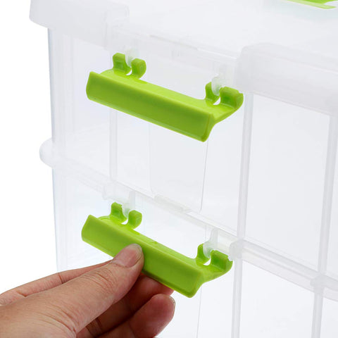 JUXYES green storage box showcases compact design for desk or shelf